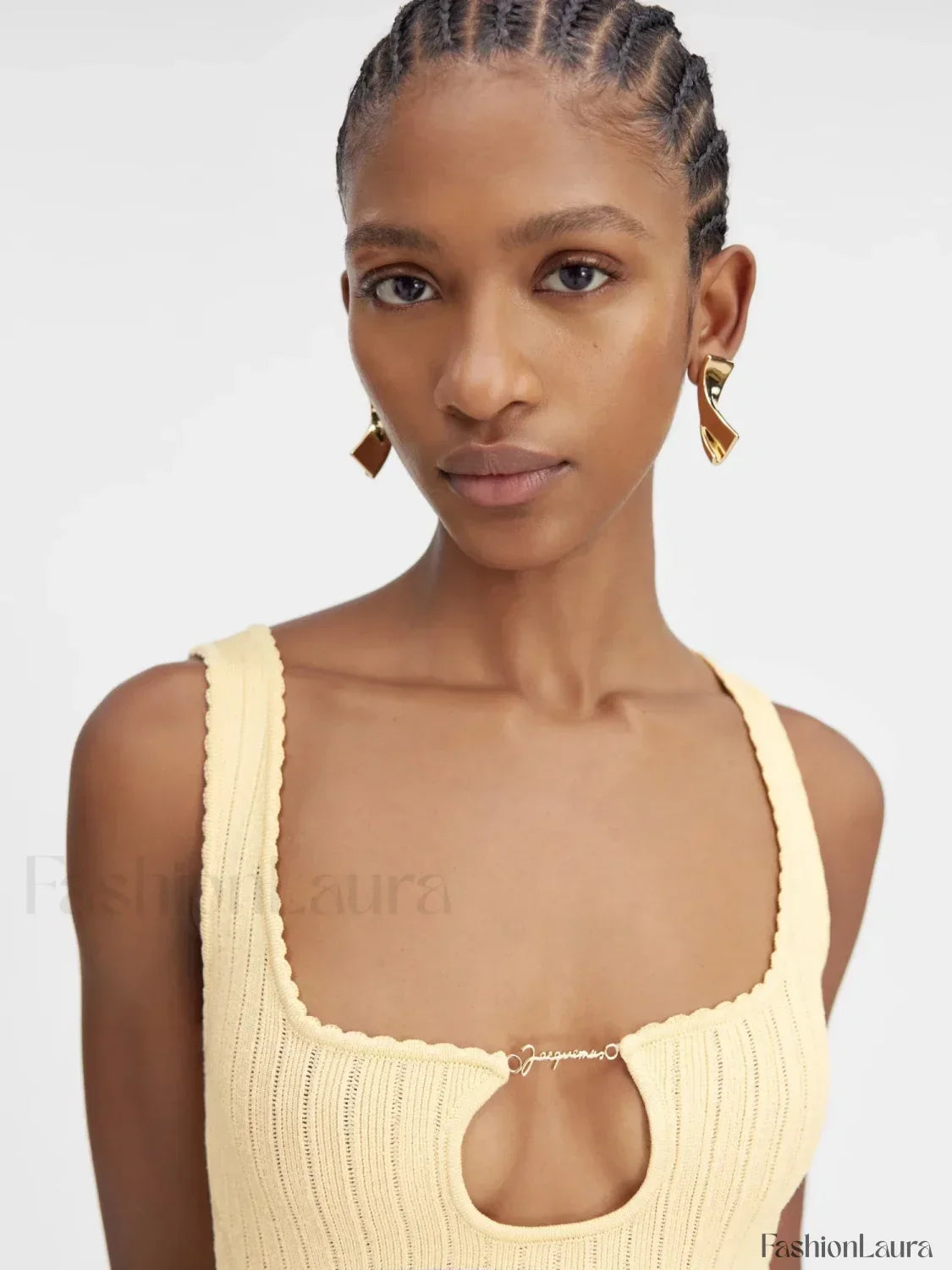 Yellow Knit Mini Dress 12