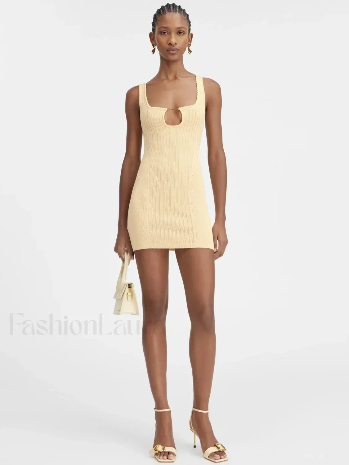Yellow Knit Mini Dress 5