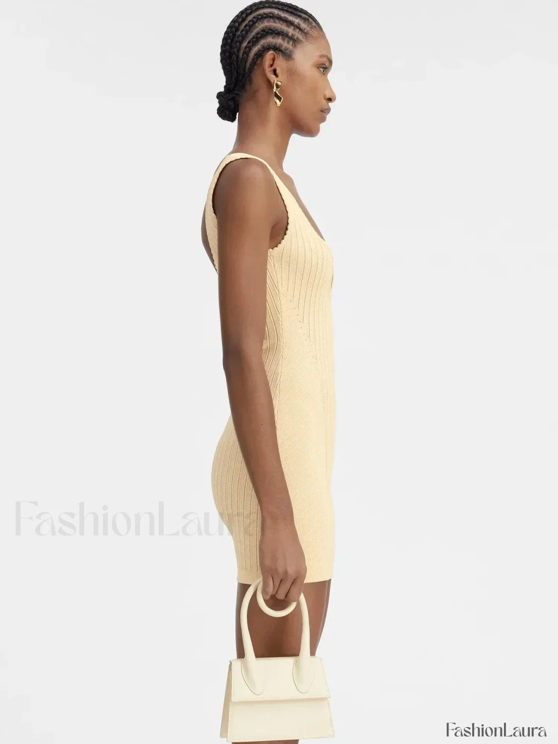 Yellow Knit Mini Dress 13
