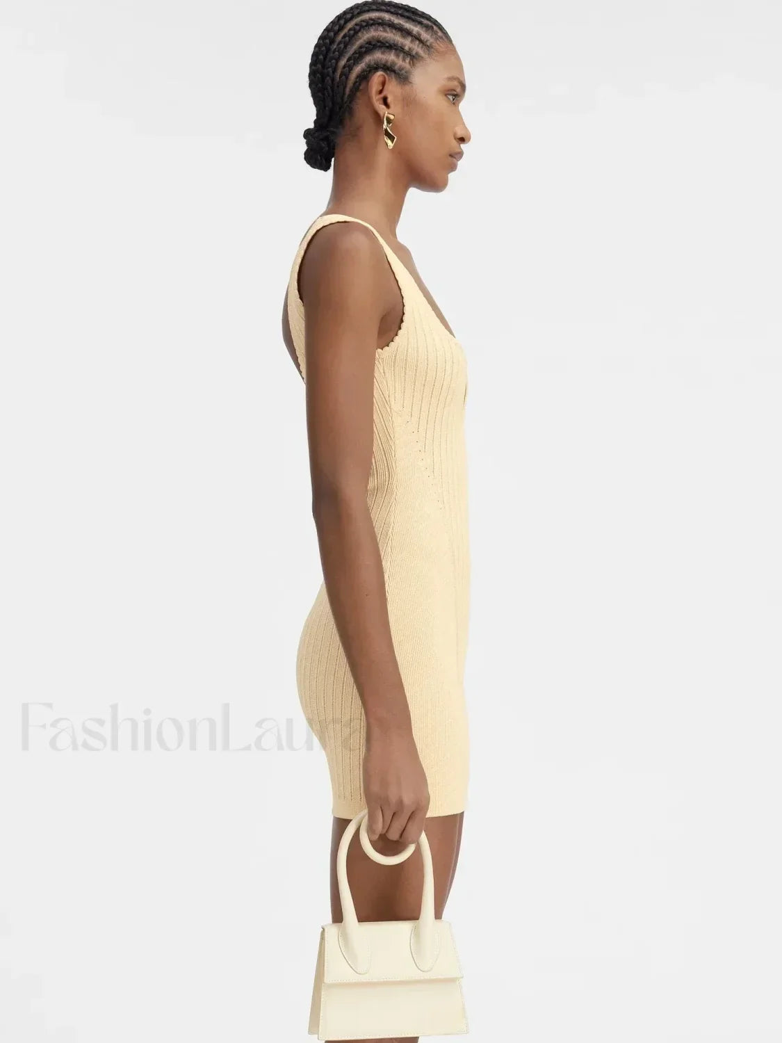 Yellow Knit Mini Dress 6