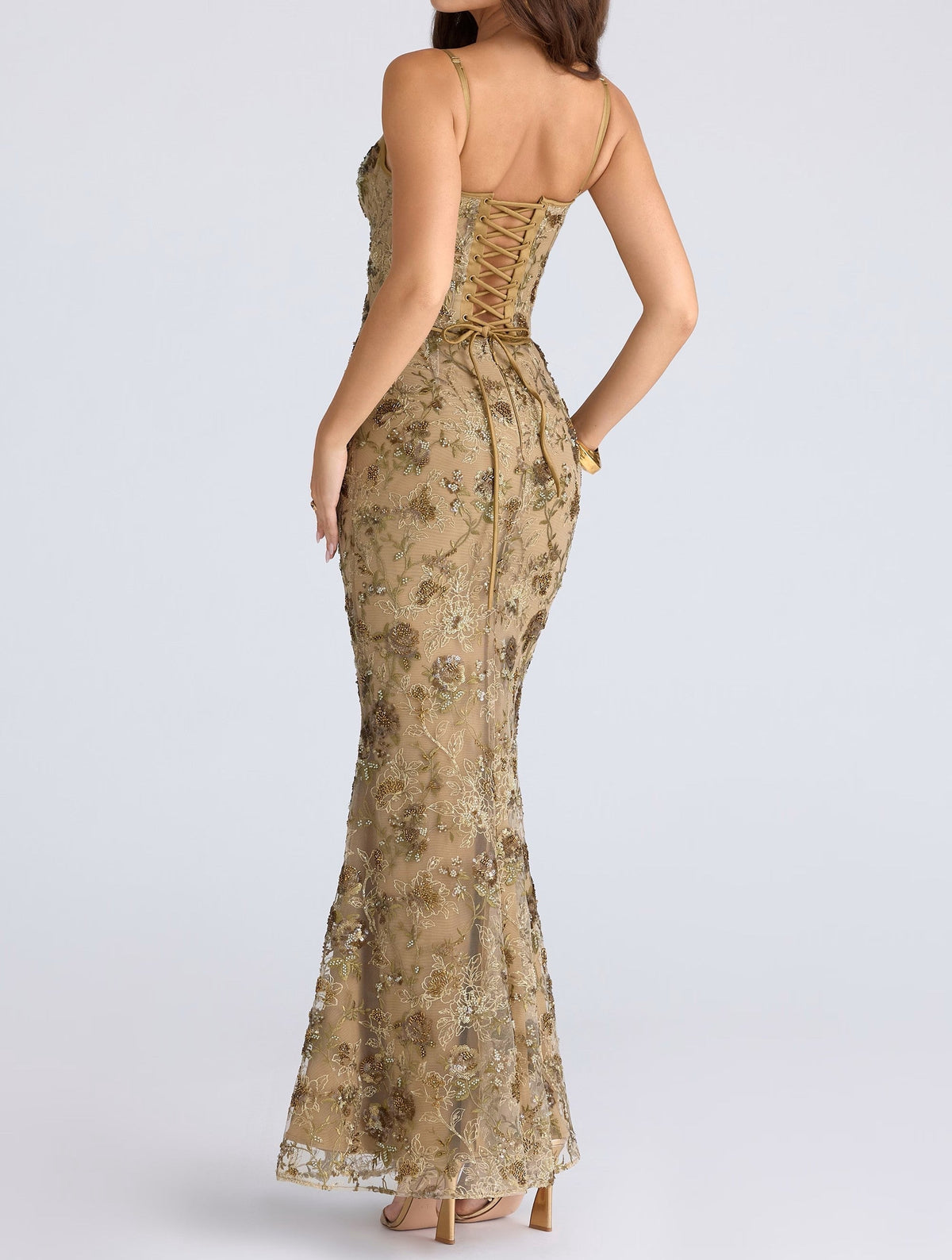 Beaded Corset Column Maxi Gown 5