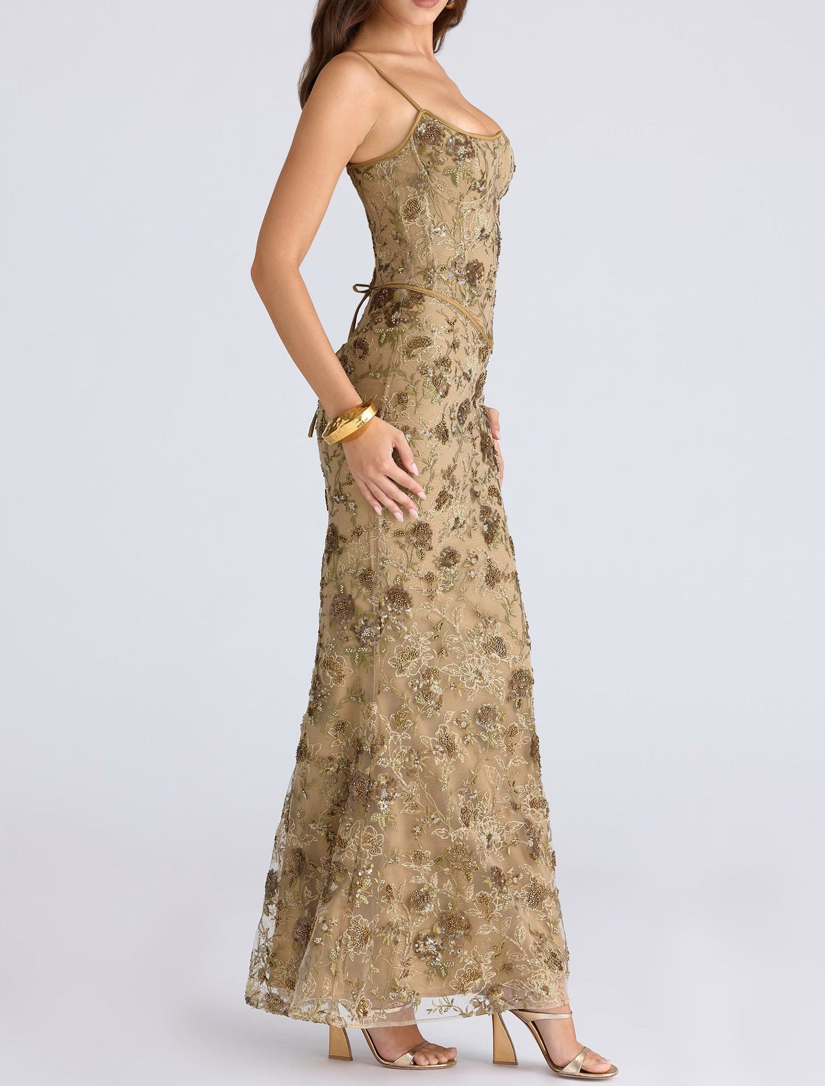 Beaded Corset Column Maxi Gown 4