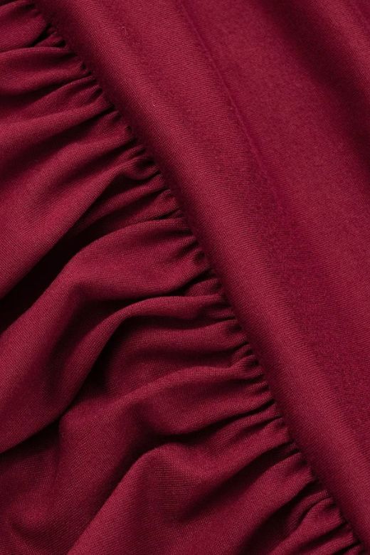 Chocolate Brown Strapless Ruched Dropped Waist Pleated Fit and Flare Midi Dress 12