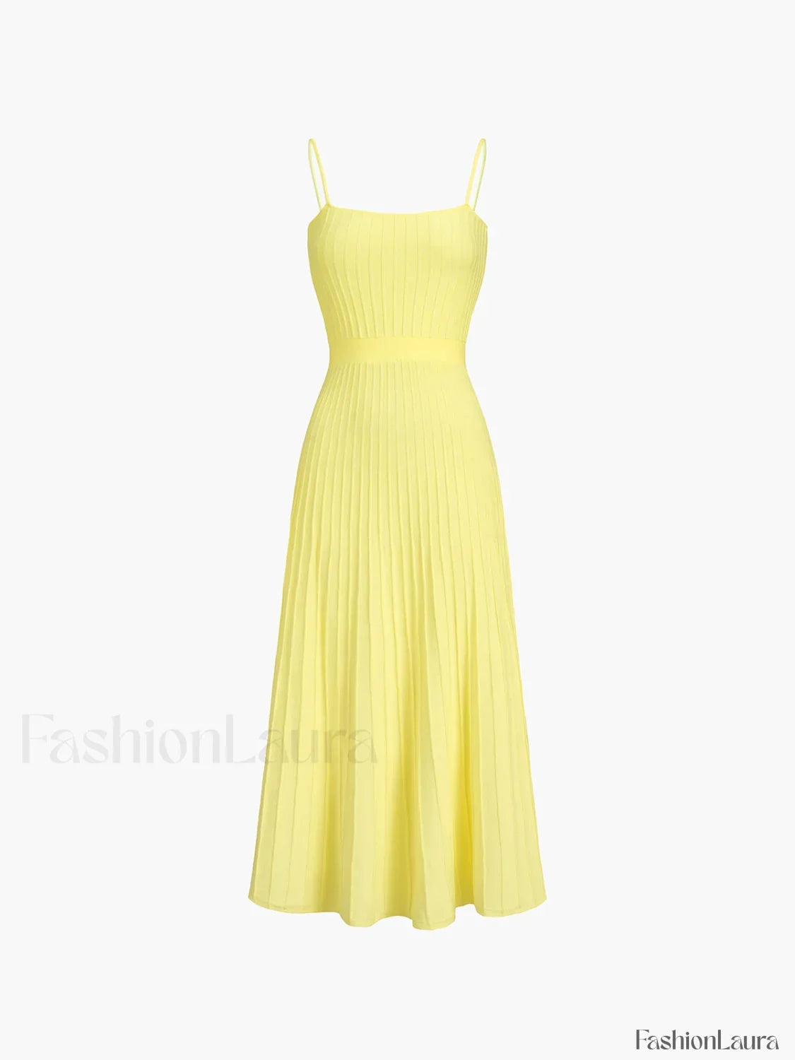 Yellow Rib Midi Sundress Dress 7