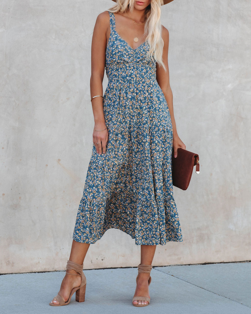 Floral Tie Back Midi Dress 3