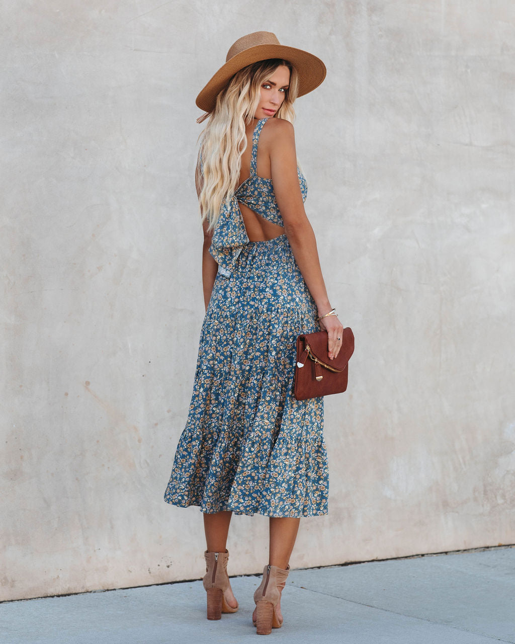 Floral Tie Back Midi Dress 2