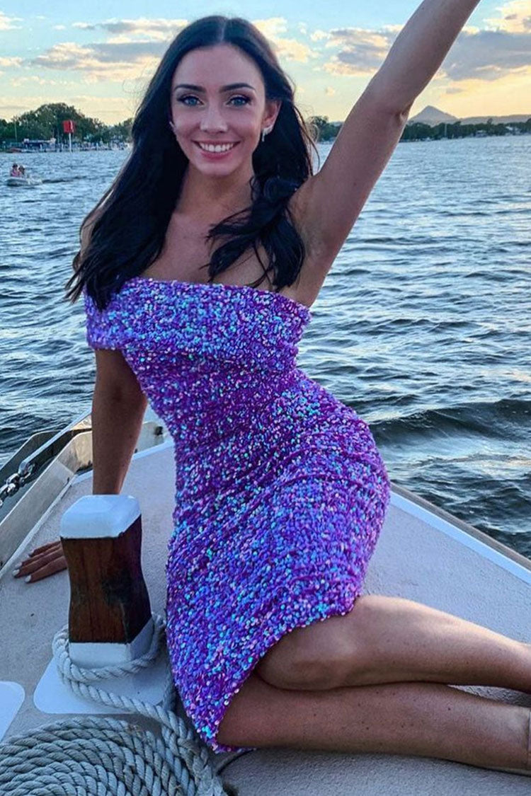 Off-Shoulder Foldover Velvet Sequin Bodycon Midi Dress 2