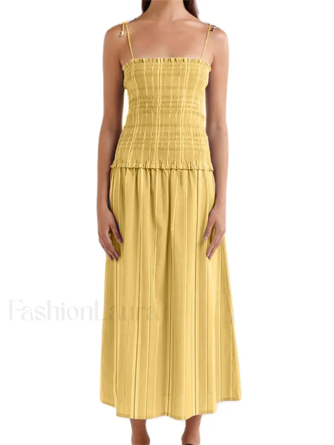 Striped Spaghetti Patchwork Maxi Dress 6
