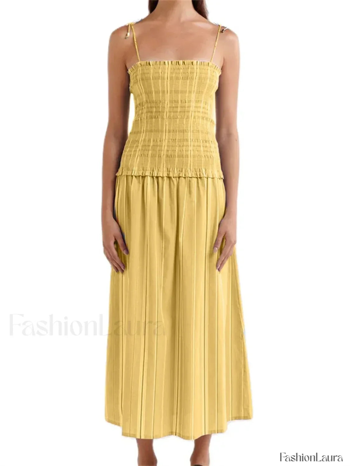 Striped Spaghetti Patchwork Maxi Dress 7