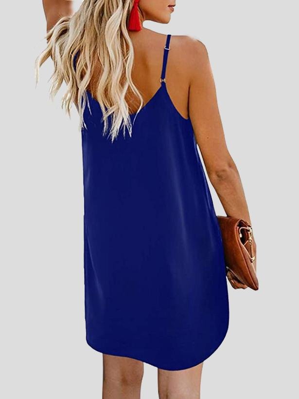Deep V Spaghetti Strap Button-Front Shift Mini Dress 7