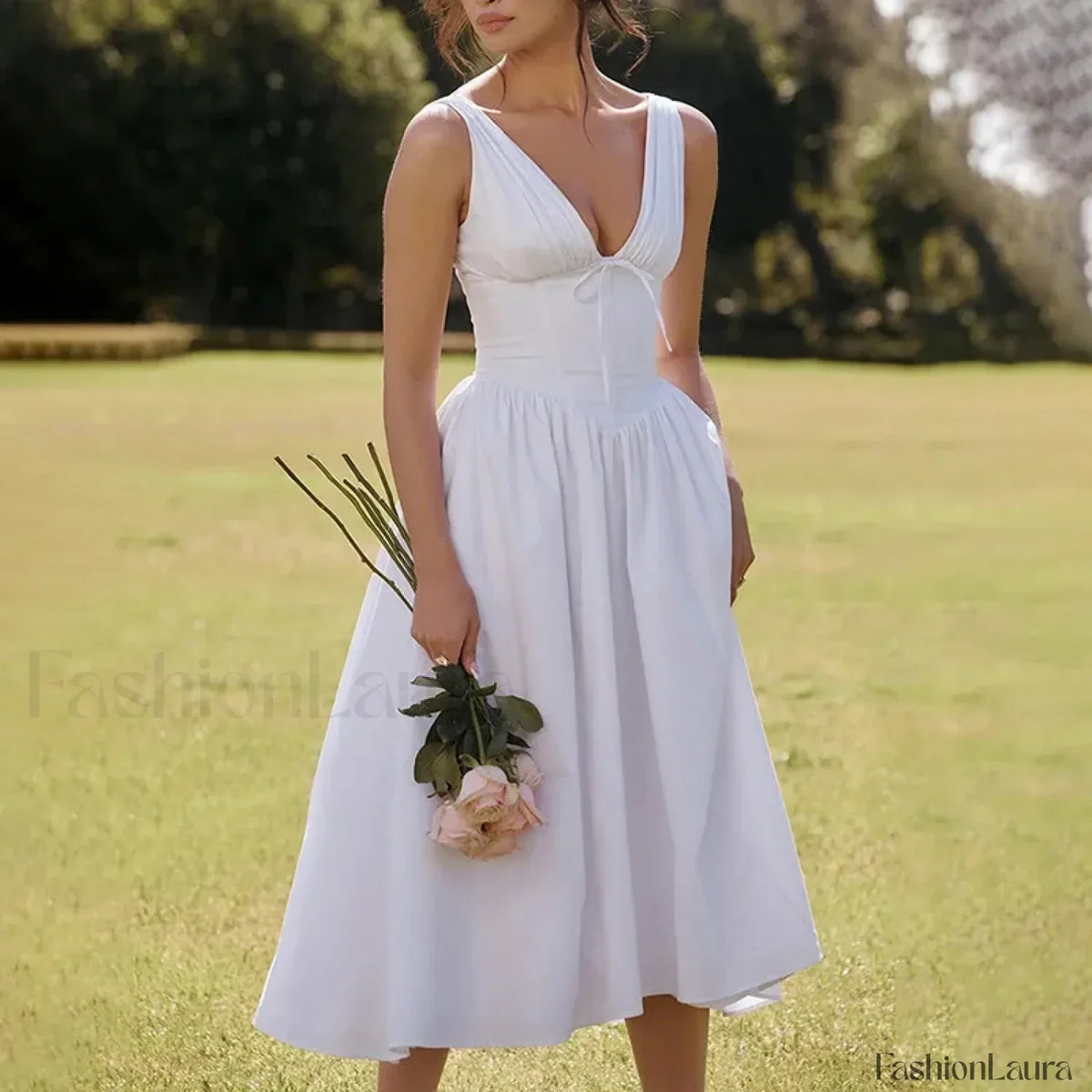 Floral V-Neck Midi Dress 12