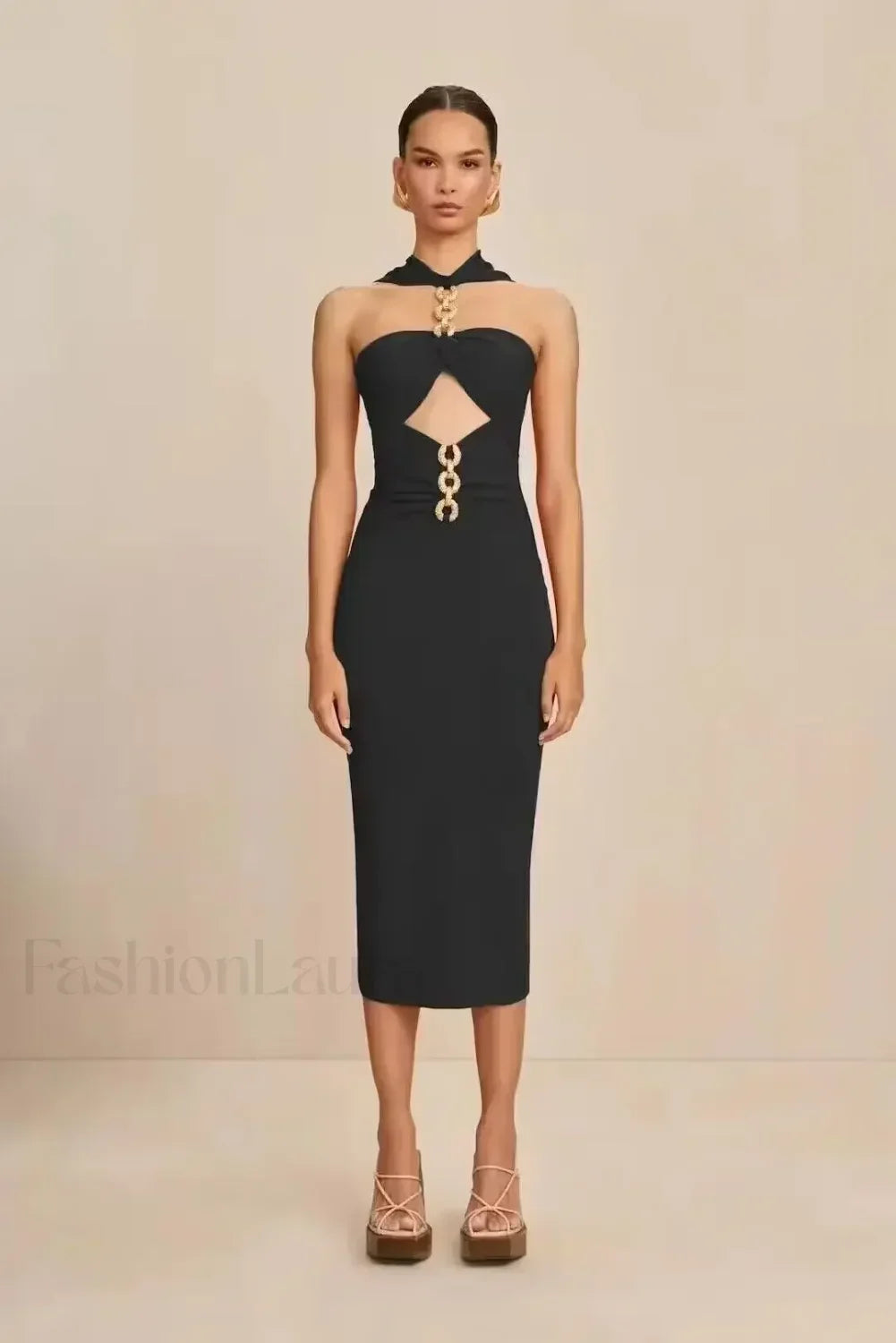 Halter Bandage Midi Dress 3