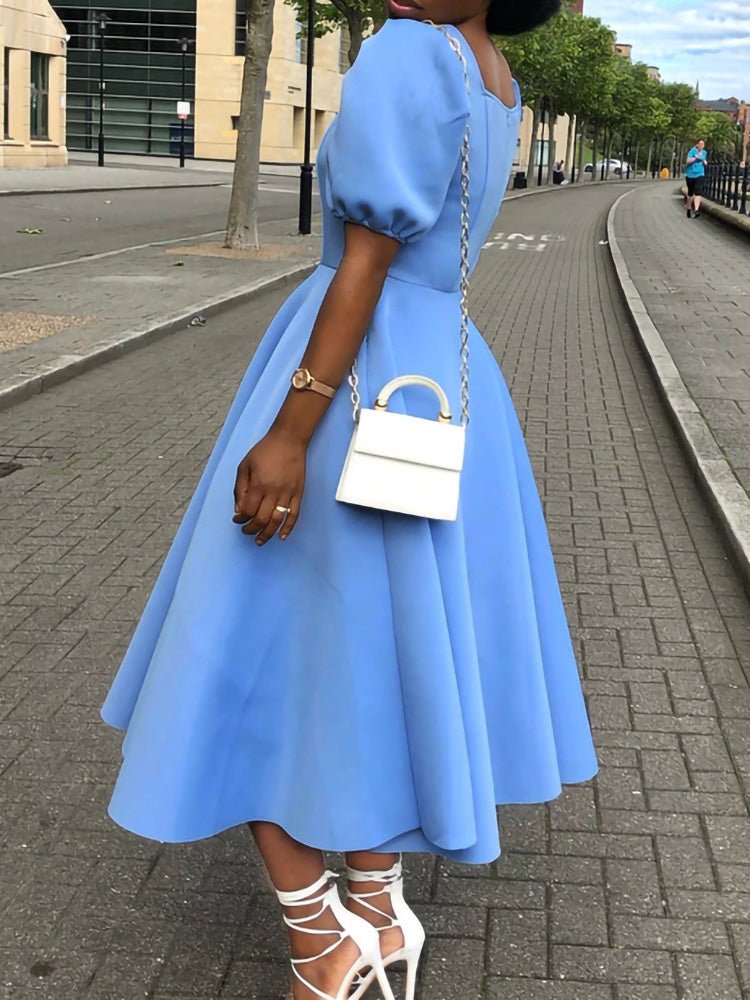 Dresses Square Neck Short Sleeve Dress 4