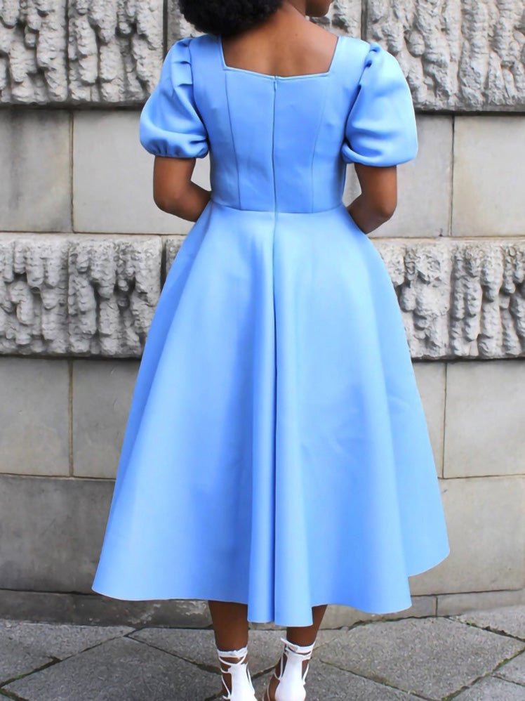 Dresses Square Neck Short Sleeve Dress 5