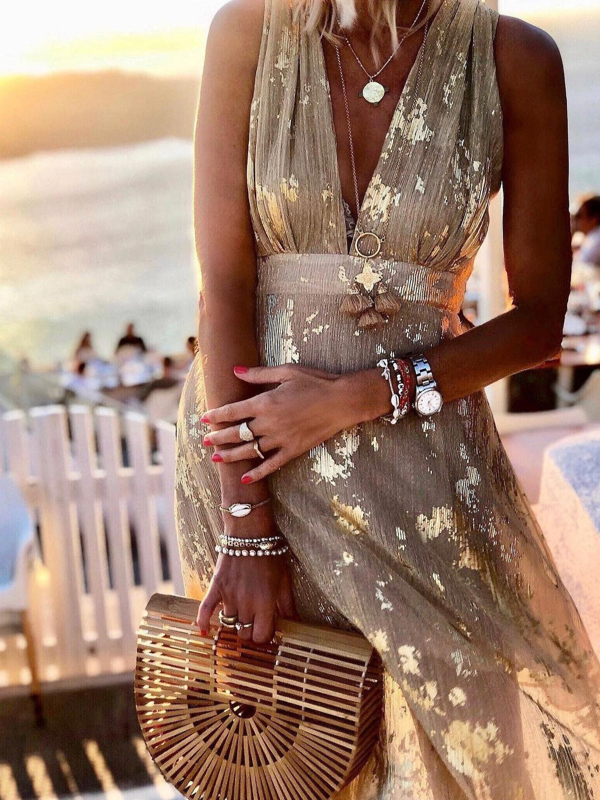 Dresses Neck Print Stamping Maxi Dress 6