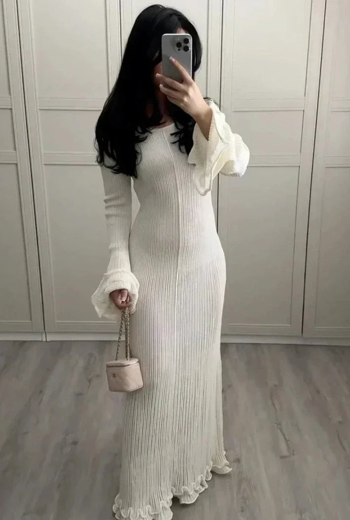 Spaghetti Strap Mesh Overlay Column Maxi Gown