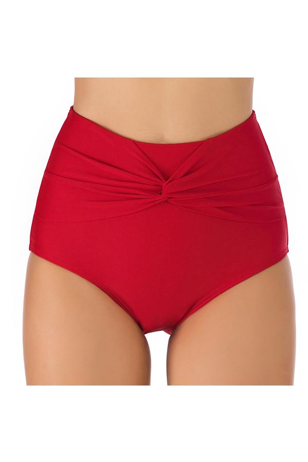 Solid Color Reverse Front Plus Size Swimwear Panty
