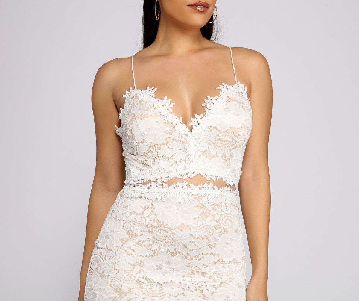 Floral Lace Deep V-Neck Waist Cutout Spaghetti Strap Bodycon Mini Dress 7