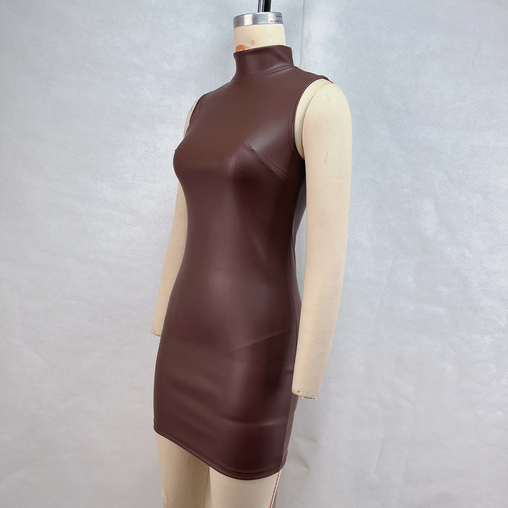 Mock Neck Ruched Cutout Bodycon Mini Dress 10
