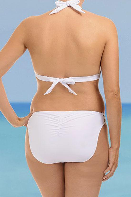 Plus Size Strappy Halter Bikini Swimsuit - Two Piece Set