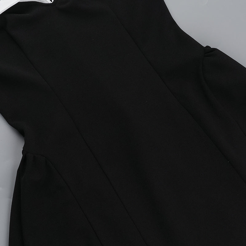 Off Shoulder Sweetheart Contrast Trim Flared Mini Dress 11