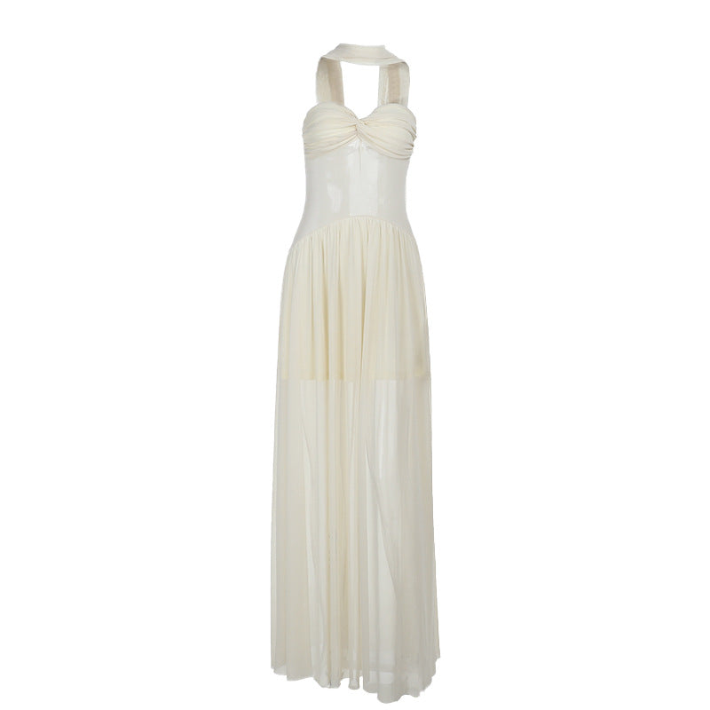 Halter Deep V Ruched Column Maxi Dress 13