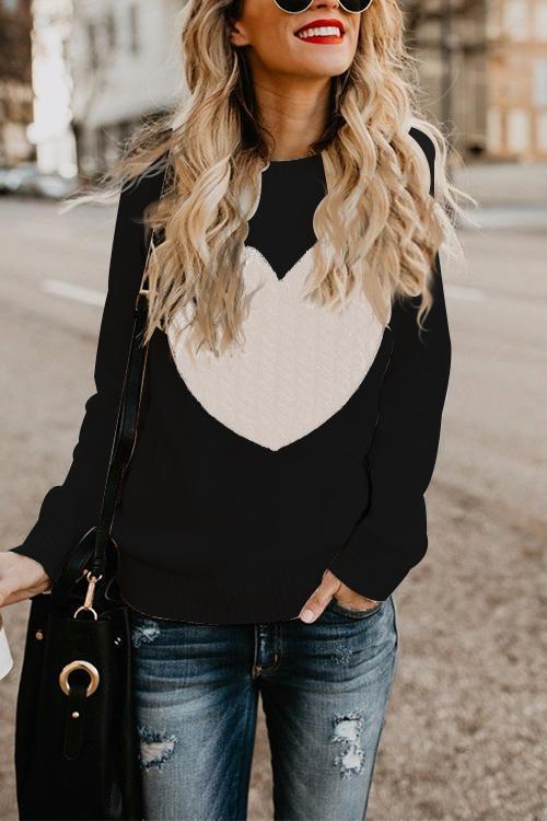 Cute Heart Jewel Sweater