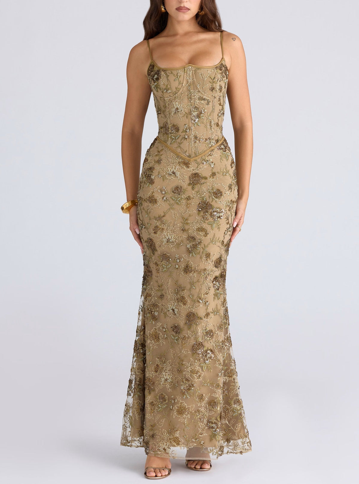 Beaded Corset Column Maxi Gown 3