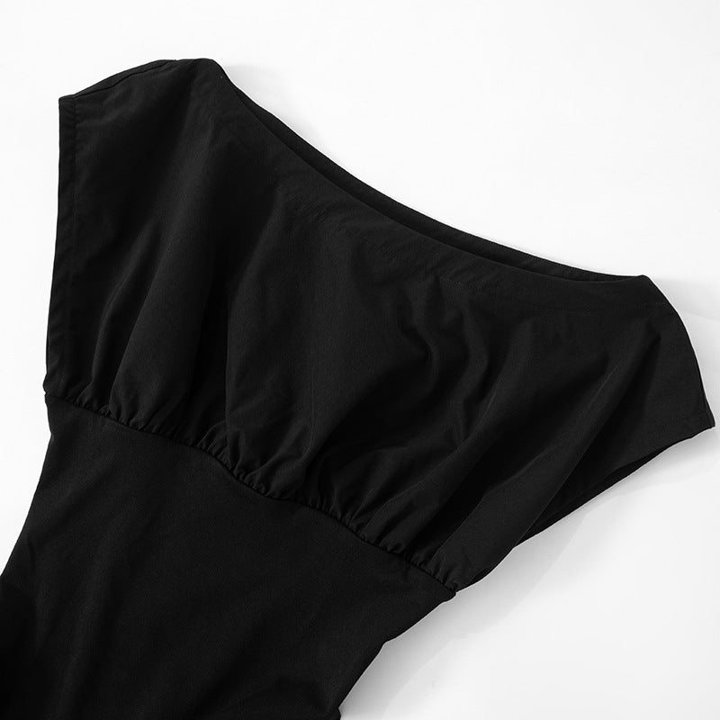 Boat Neck Cap Sleeve Fit and Flare Pleated Skater Mini Dress 16