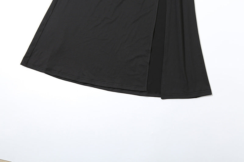 Halter Neck Cutout Waist Ruched Satin Column Maxi Dress 18