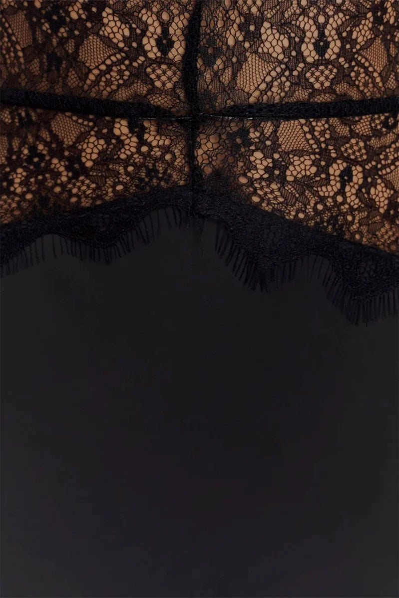 Lace Patchwork Backless Halter Dress 29