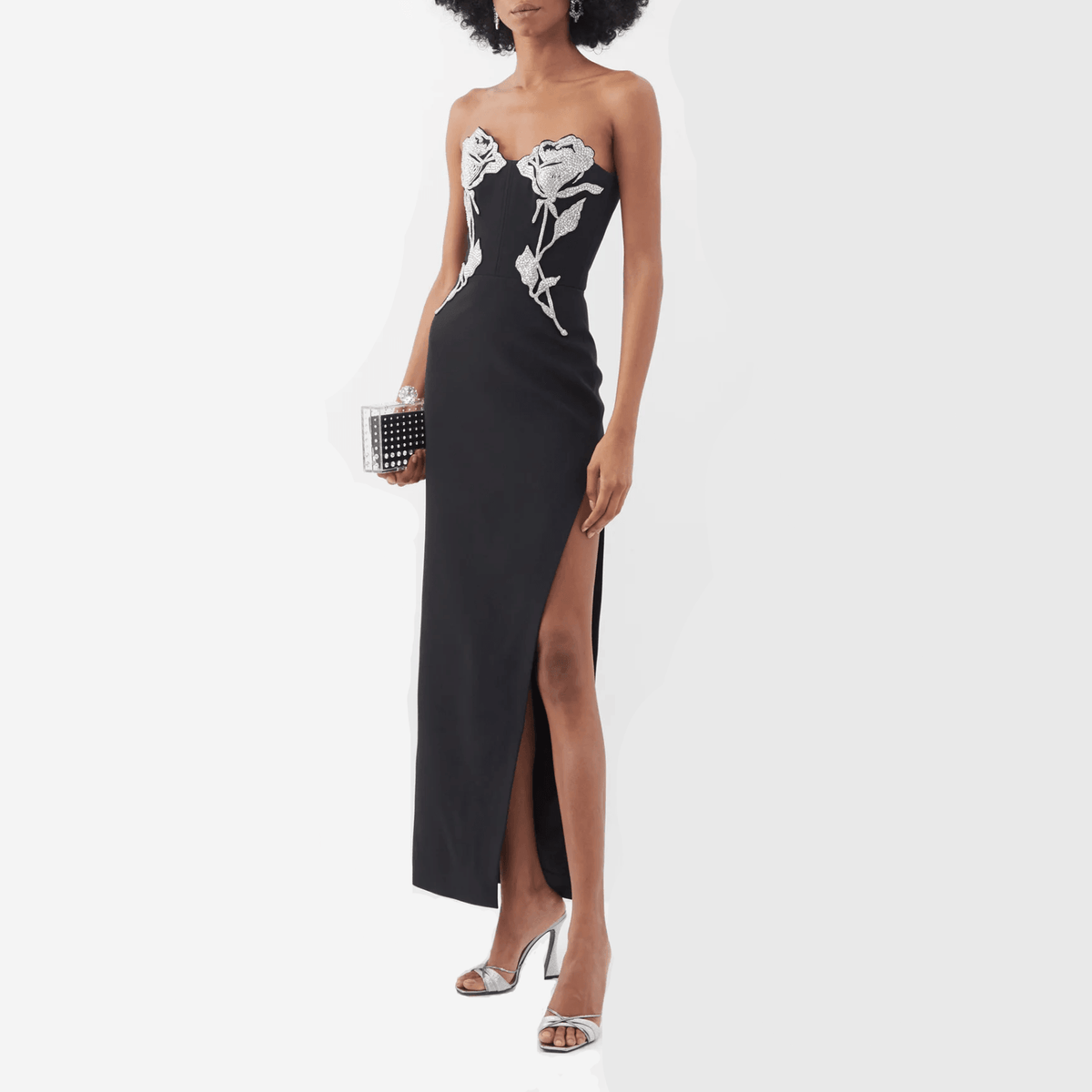 Sweetheart 3D Crystal Embroidered Tulle Maxi Dress 5
