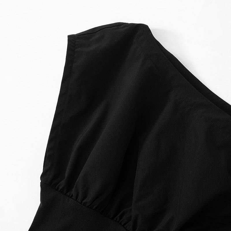 Boat Neck Cap Sleeve Fit and Flare Pleated Skater Mini Dress 20