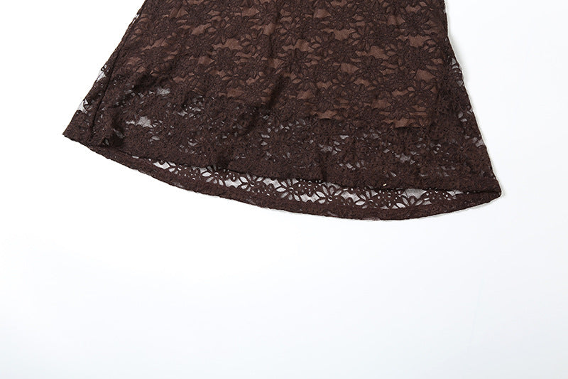 Spaghetti Strap Sweetheart Lace Maxi Dress 21