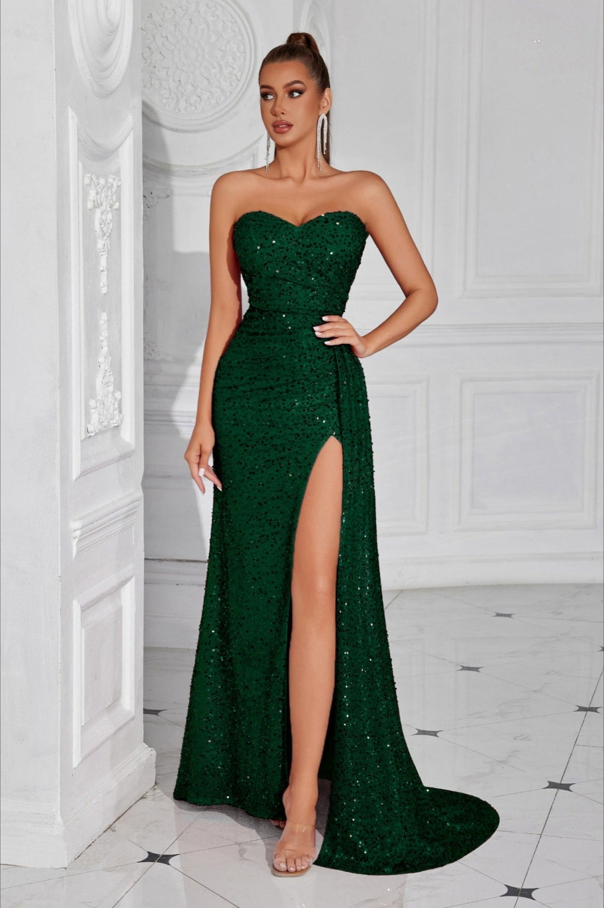 Strapless Split Maxi Dress 8