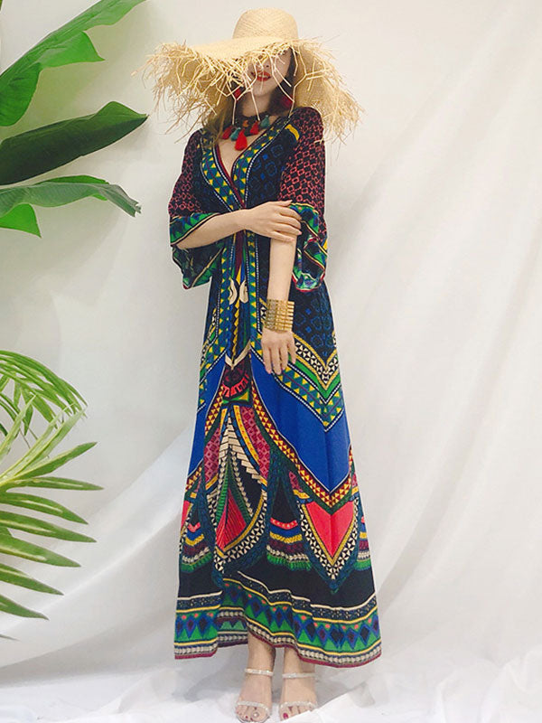 Spaghetti Strap Tiered Ruffle Bohemian Maxi Dress 3