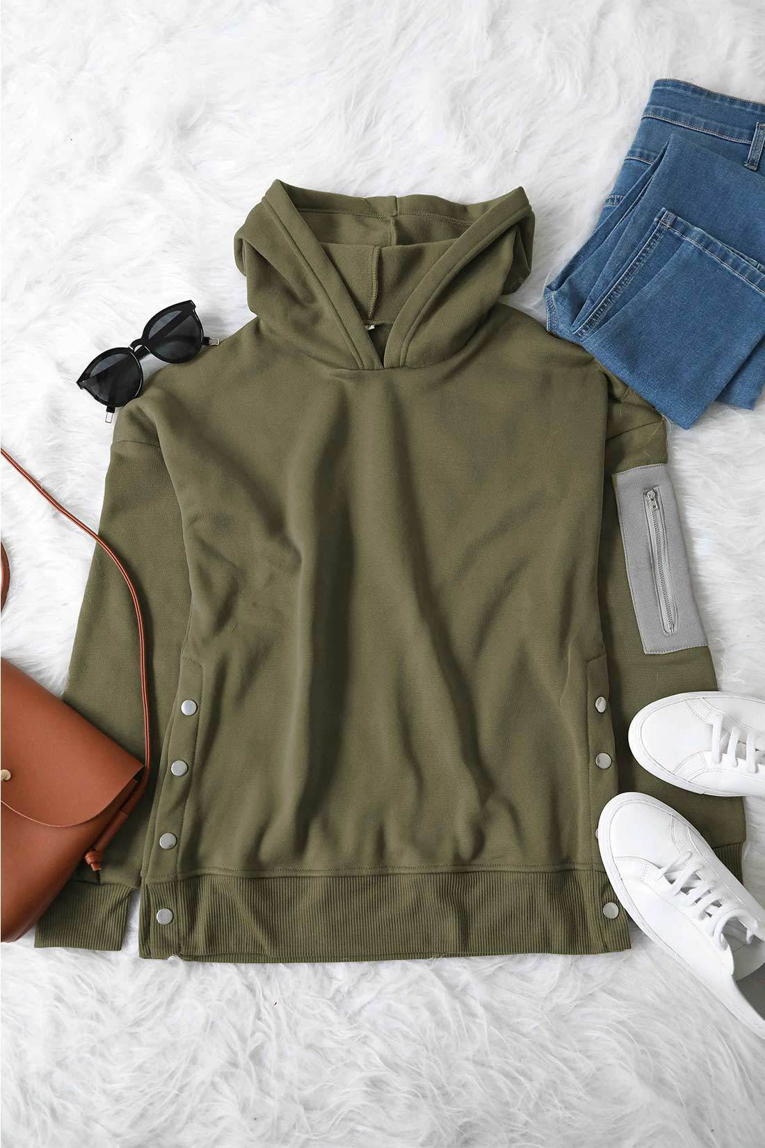 Casual Pocket Stitching Hoodie