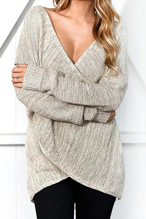 Lrregular Stitching Design Sweater