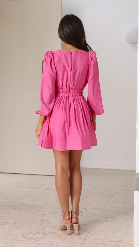 Mock Neck Ruched Cutout Bodycon Mini Dress 3