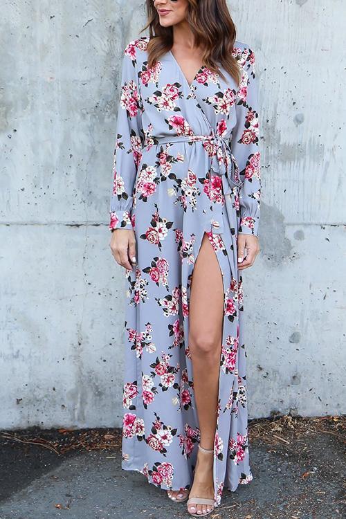 Sexy Split Print Dress