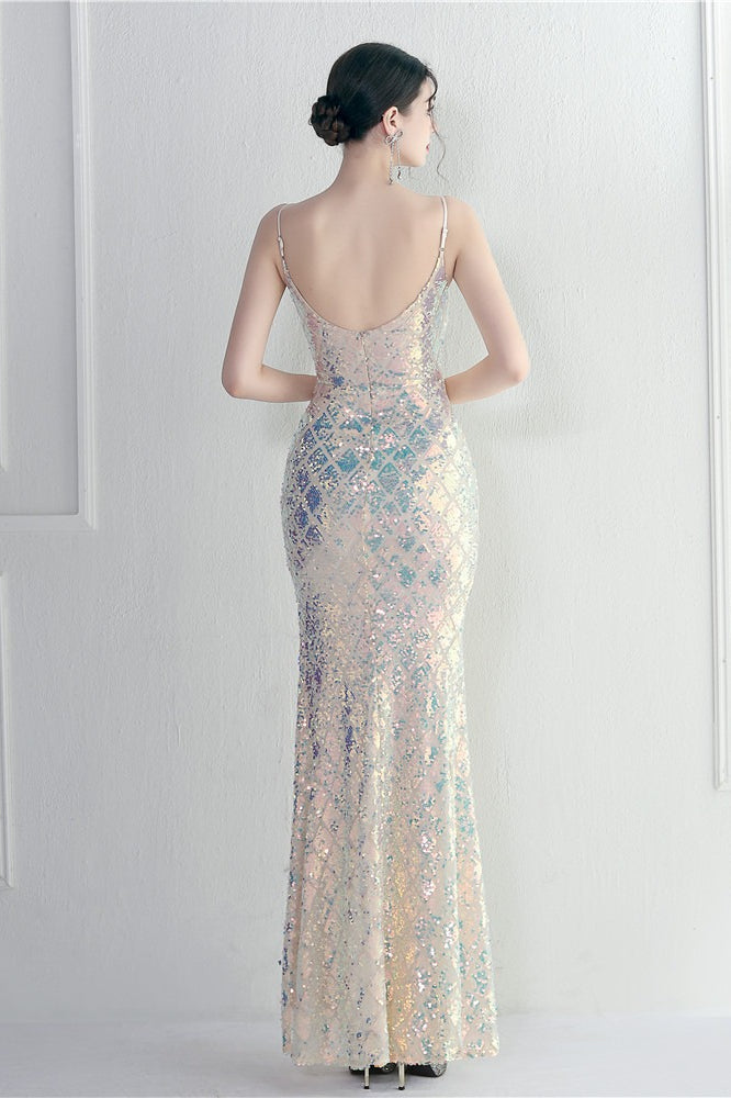 Iridescent Sequin Slit Bodycon Maxi Dress 8