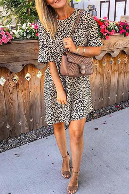Leopard Printed Mini Dress