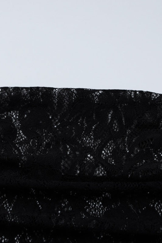 Open Back Long Sleeve Floral Lace Illusion Overlay Bodycon Maxi Dress 8
