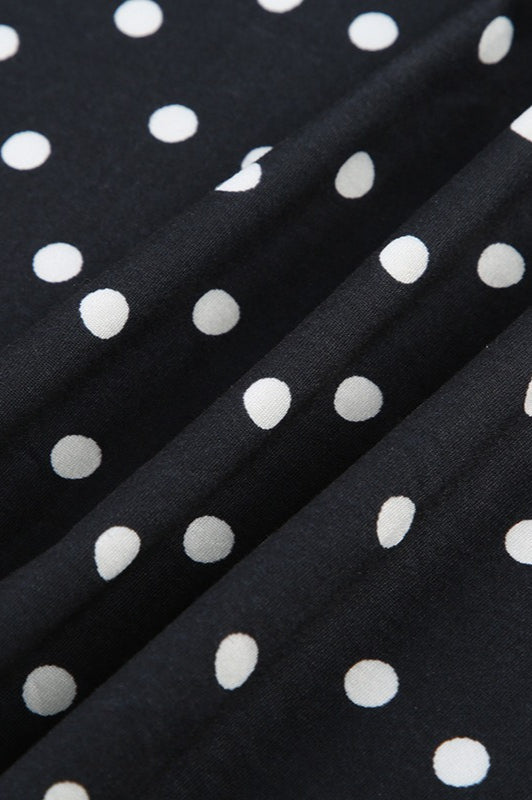 Polka Dot V-Neck Ruffle Trim Flutter Sleeve Fit and Flare Mini Dress 4