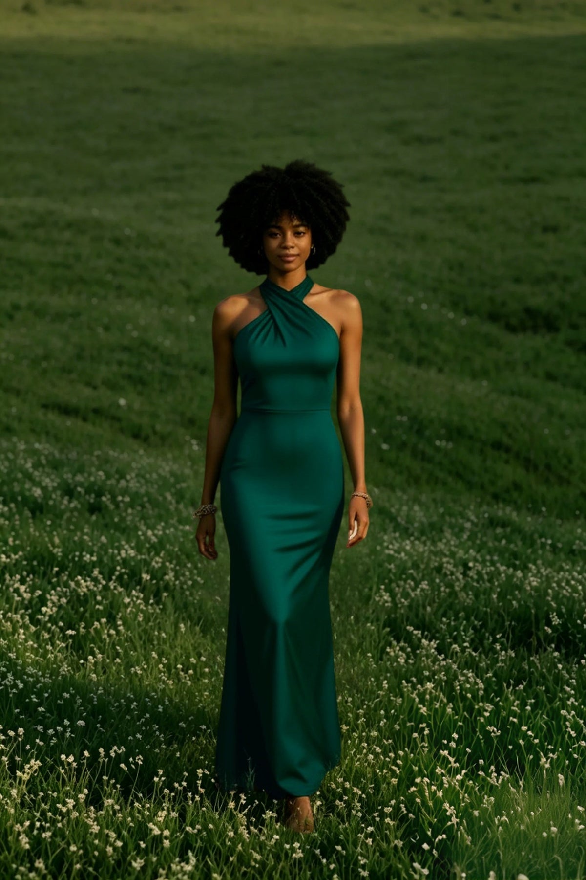 Crossover Halter Neck Keyhole Bodycon Column Maxi Gown