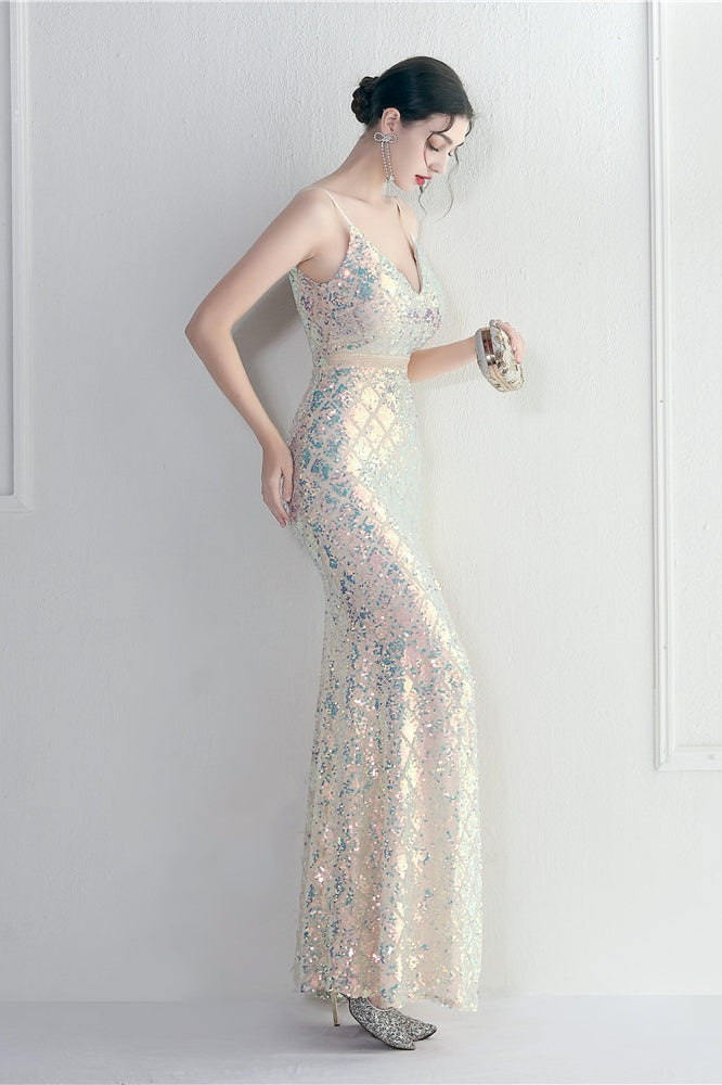 Iridescent Sequin Slit Bodycon Maxi Dress 7