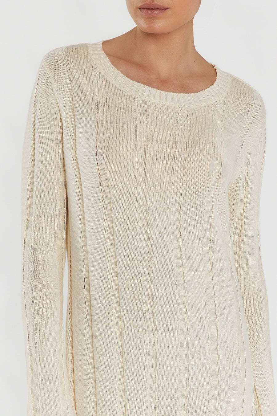 Rib Knit Long Sleeve Flare Hem Maxi Sweater Dress 10