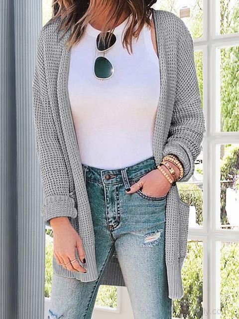 Solid Color Lightweight Sweater Cardigan