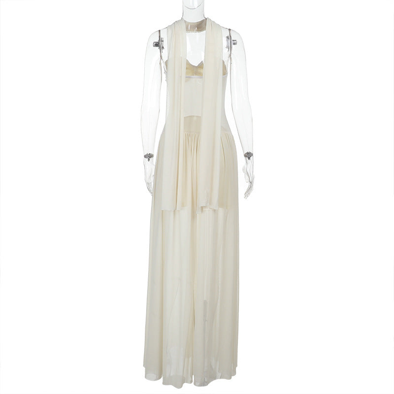 Halter Deep V Ruched Column Maxi Dress 7