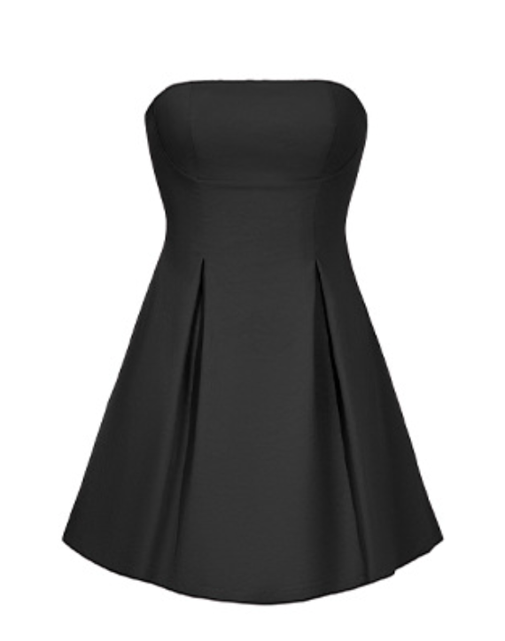 Strapless Sweetheart Pleated Bubble Hem Structured Mini Dress 7